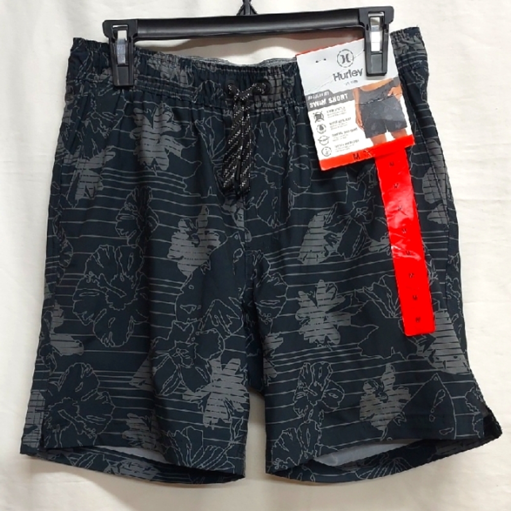Hurley Men's Dark Gray Floral Swim Shorts